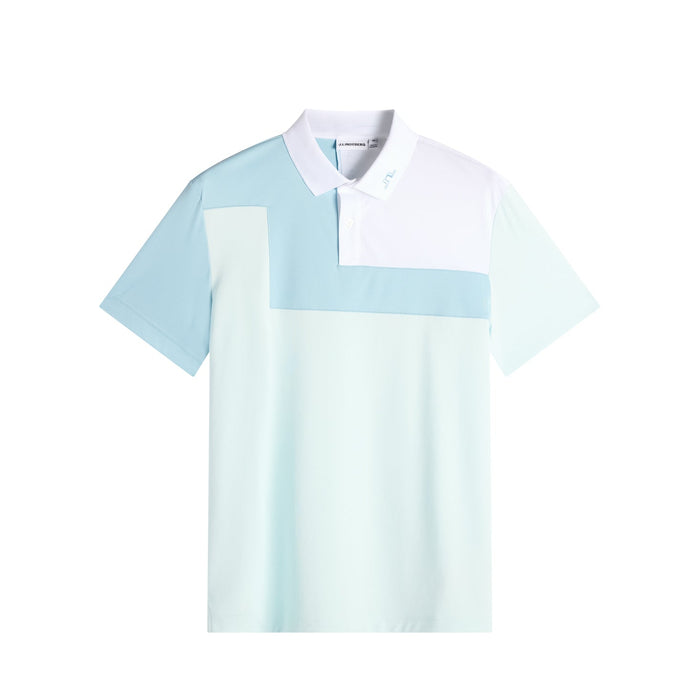 J.Lindeberg Rody Golf Polo Shirt in skylight blue face on view