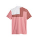 J.Lindeberg Rody Golf Polo Shirt in pink and white, back view of the polo showing j.lindeberg logo