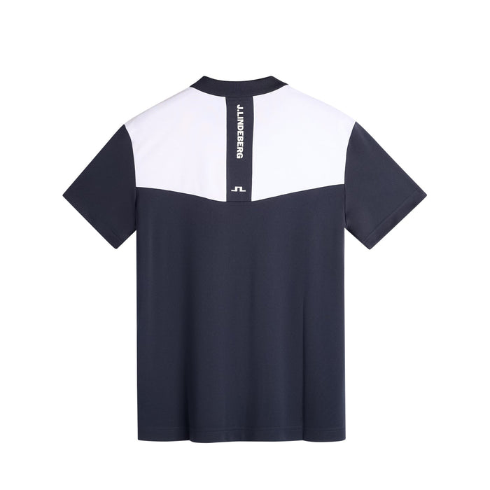 back of the J.Lindeberg Calex Golf Polo Shirt in white and navy
