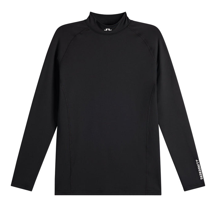 front of J.Lindeberg Ello Brushed Top Golf Base Layer in black