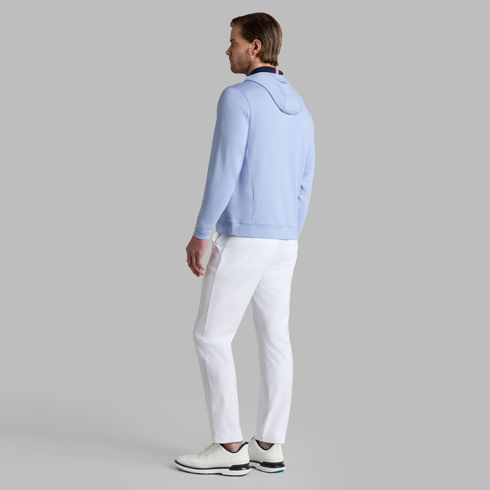 G/FORE All Play Terry Golf Hoodie in light blue on model facing away