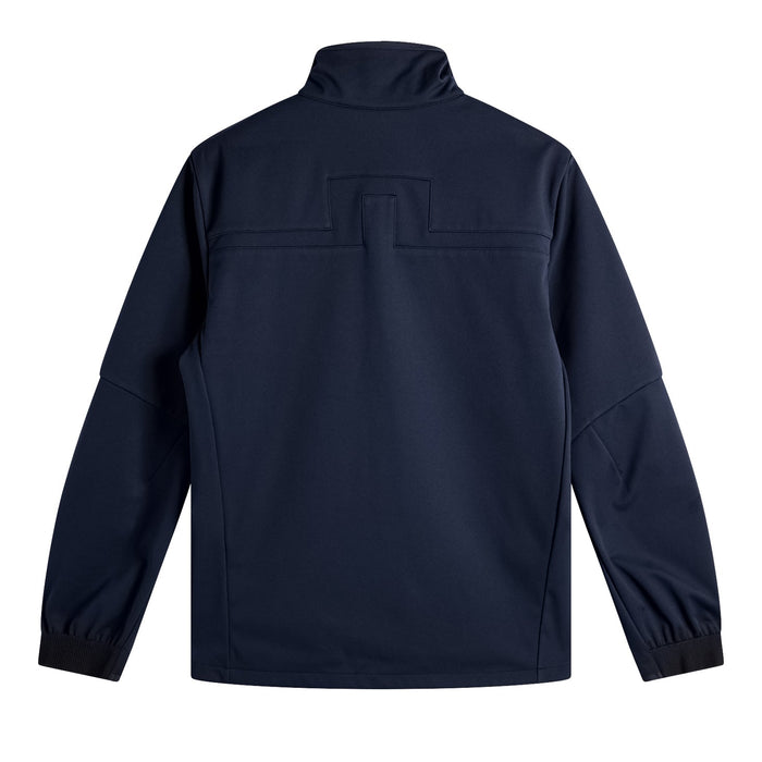 back of the J.Lindeberg Johnny Soft Shell Golf Jacket in navy