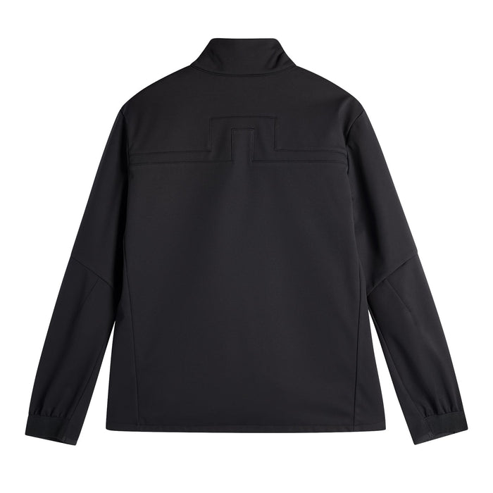 back of the black J.Lindeberg Johnny Soft Shell Golf Jacket