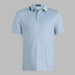 front profile of G/FORE Triple/G Tech Jersey Golf Polo Shirt in white, blue and yellow