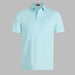 G/FORE Essential Performance Golf Pique Polo in daybreak light blue. Front of the polo on grey background 