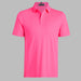 G/FORE Essential Performance Golf Pique Polo in knockout pink, showing front of polo shirt with one button undone