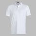G/FORE Essential Performance Golf Pique Polo in snow white, top button undone