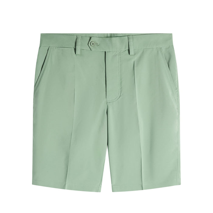 J.Lindeberg Mitch Golf Shorts in hedge green, full view of front of shorts