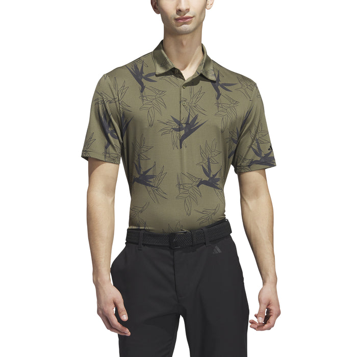 Adidas oasis mesh in olive golf polo shirt mens