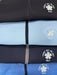 PING Ramsey Men's Fore Get Me Not golf mid layers in black and blue, featuring embroidered flower chest logos.