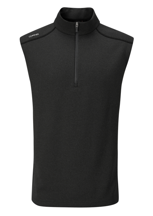 front of the Ping Ramsey Men's Ribbed Golf Vest in black