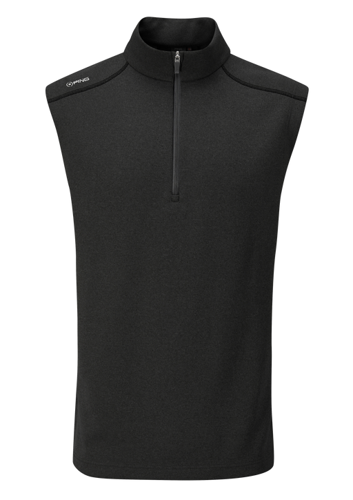 front of the Ping Ramsey Men's Ribbed Golf Vest in black