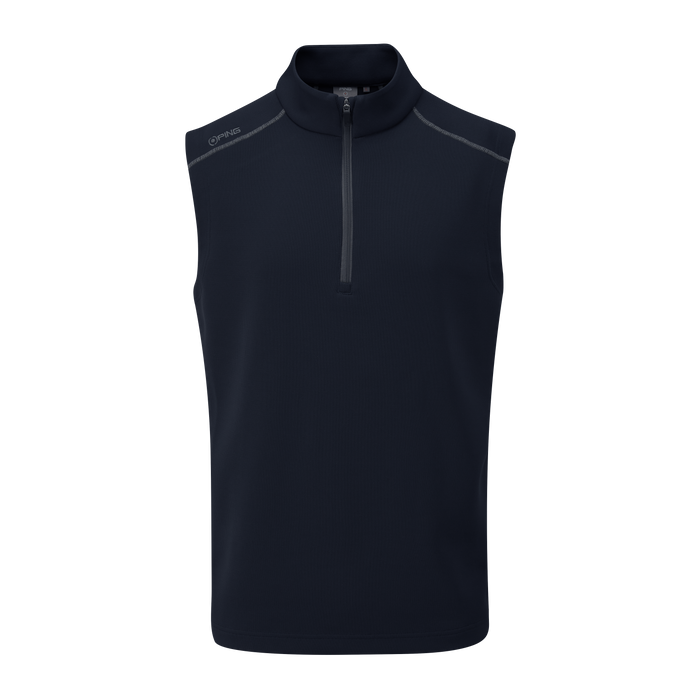 front of the Ping Ramsey Men's Ribbed Golf Vest in navy