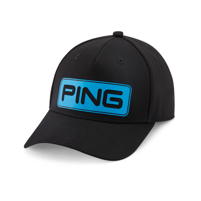 Ping Tour Classic Golf Hat, front view of black/blue