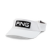 PING Tour Golf Visor in white front view of logo 