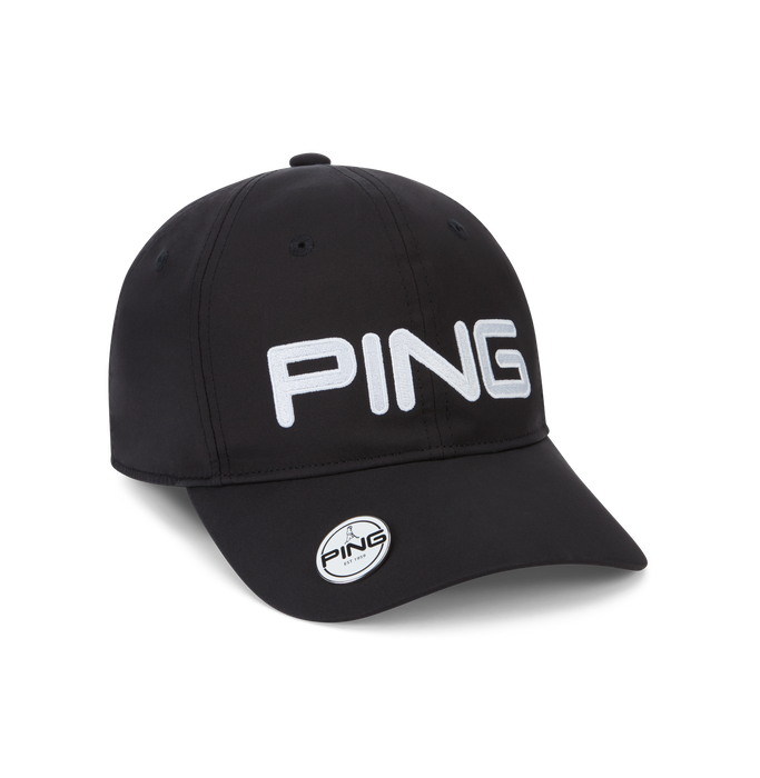 PING Ball Marker Men's Golf Hat in black front view