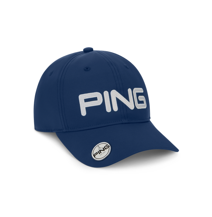 PING Ball Marker Men's Golf Hat in navy front view