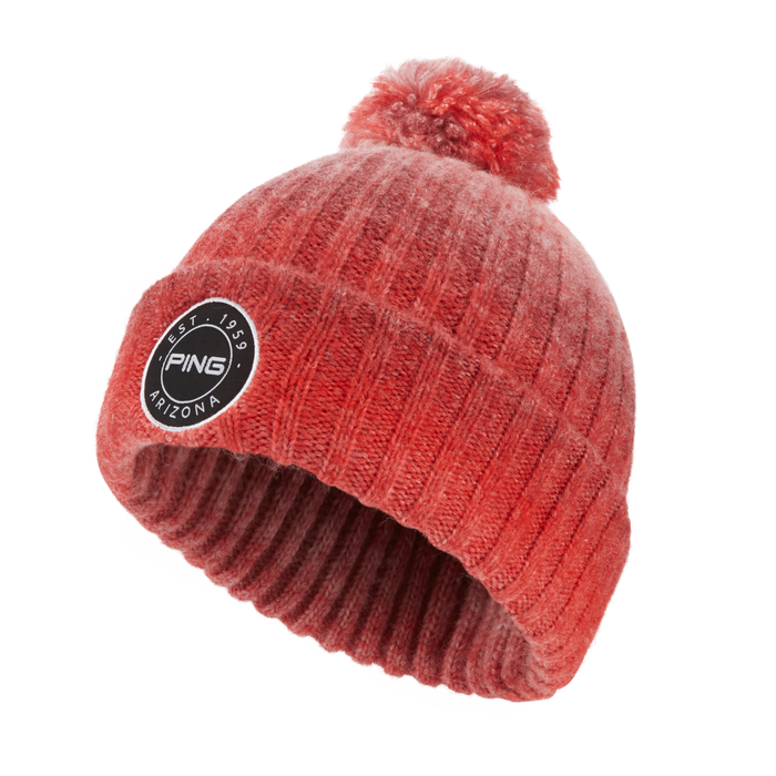 PING Barraclough Bobble Golf Hat in tomato red multi