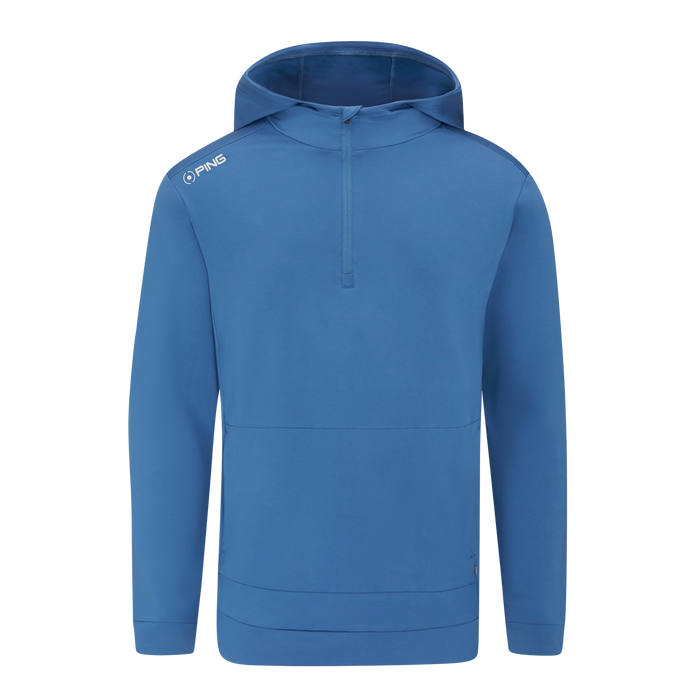 Ping Haldon Midlayer Golf Hoodie - Blue hoodie with a brand logo on a white background