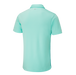 Ping Tiago Jacquard Golf Polo Shirt - plain back view of the green teal shirt