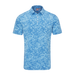 Ping Marek Camo Jacquard Golf Polo Shirt - Blue patterned shirt on a white background