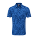 Ping Marek Camo Jacquard Golf Polo Shirt - Blue patterned polo shirt on a white background