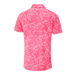Ping Marek Camo Jacquard Golf Polo Shirt - back view of a Pink patterned shirt on a white background