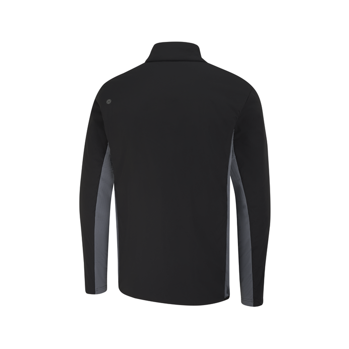 back of the PING Cassian Men's Hybrid Golf Jacket in black