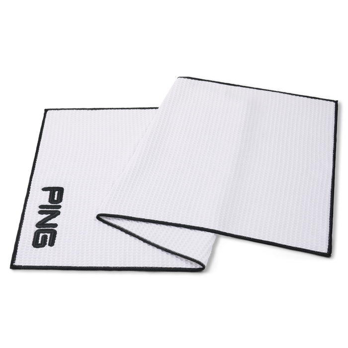 PING Tour Golf Towel in white, folded