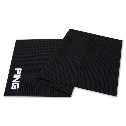 PING Tour Golf Towel in black folded