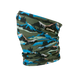 PING winter golf snood in a green, blue, and pink mountain landscape print with a black PING logo tab.
