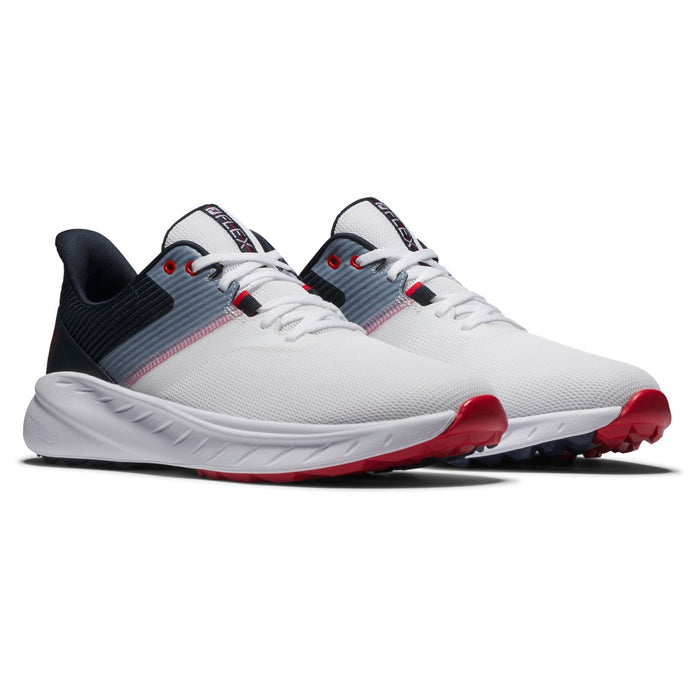 FootJoy Flex Spikeless Men's Golf Shoes - White/Navy/Red