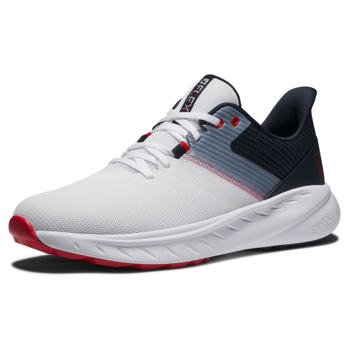 FootJoy Flex Spikeless Men's Golf Shoes - White/Navy/Red