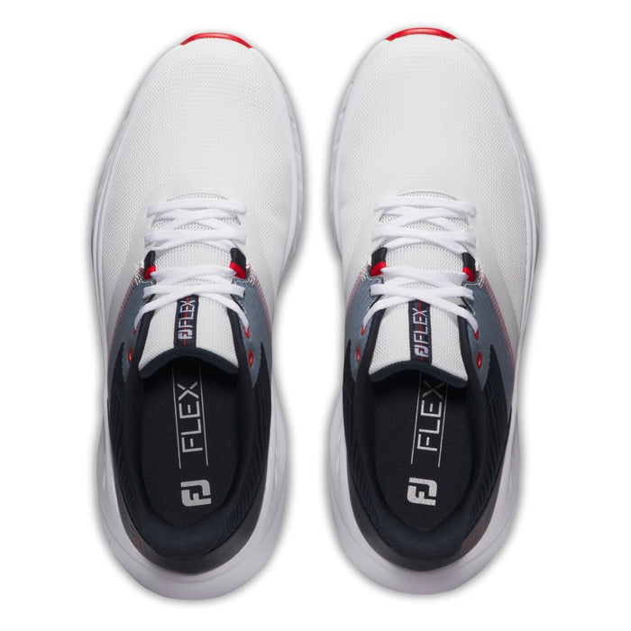 FootJoy Flex Spikeless Men's Golf Shoes - White/Navy/Red