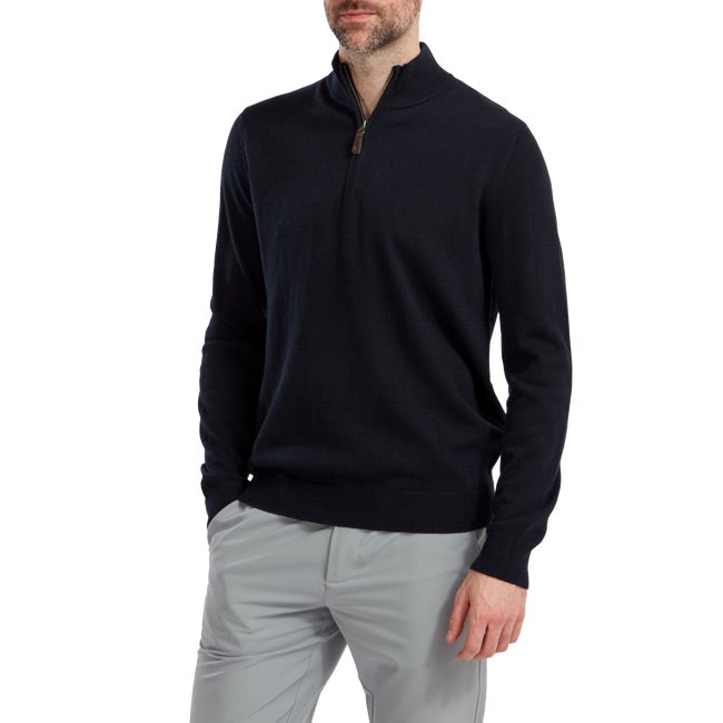 FootJoy Wool Blend Half-Zip Pullover - Navy