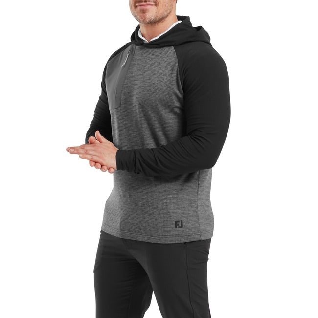 FootJoy ThermoSeries Pullover Golf Hoodie - Charcoal/Black