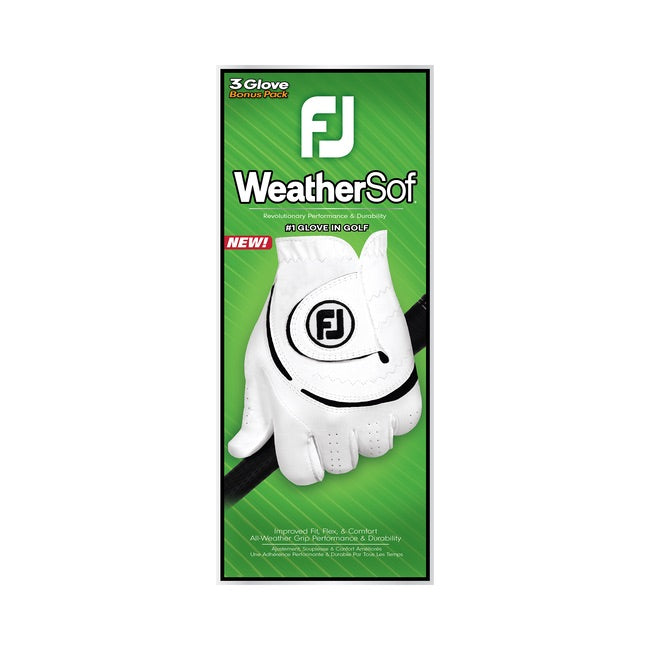 New FootJoy WeatherSof Men's Golf Glove - 3 Pack