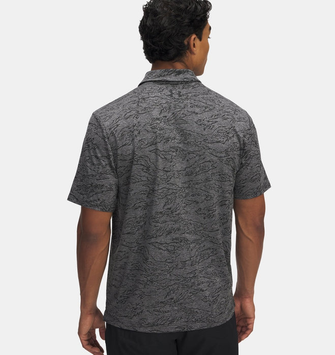 Under Armour Playoff Jacquard Golf Polo Shirt - Black/Steel