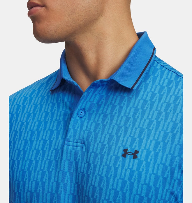 Under Armour Playoff Sport Jacquard Golf Polo Shirt - AtlantisBlue/Midnight Navy