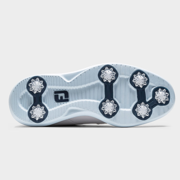 FootJoy Blucher Traditions White/Sky Blue/Camo Spiked Golf Shoes