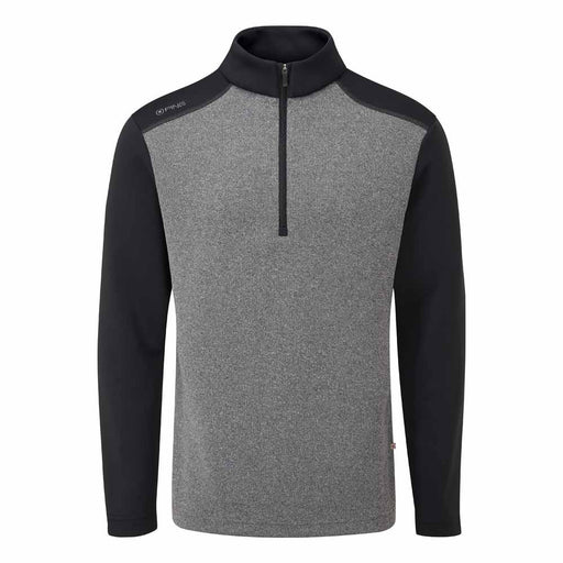 Ping Ramsey Men's Half Zip Ribbed Golf Fleece - Black Marl/Black