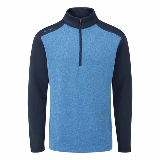 Ping Ramsey Men's Half Zip Ribbed Golf Fleece - Tidal Blue/Navy