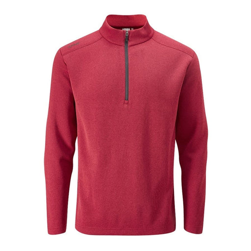 Ping Ramsey Men's Half Zip Ribbed Golf Fleece - Rich Red Marl