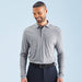 Ping Creek Men's Long Sleeve Polo Shirt - Rock Melange