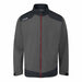 PING AquaDrive men's waterproof golf jacket in asphalt and black, front view with a full-length red zip.
