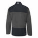 Back view of a black and grey PING AquaDrive waterproof golf jacket with a high collar and logo detail.