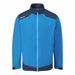 PING AquaDrive men's waterproof golf jacket in brilliant blue and oxford blue, front view with full-zip design.