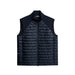 JL Navy quilted vest on a white background