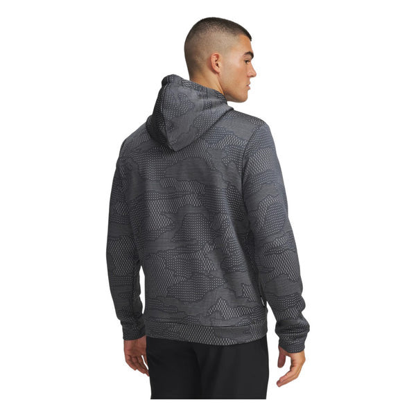 Under Armour Drive Midlayer Jacquard Golf Hoodie - grey camo on model back