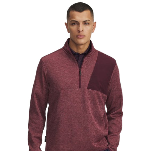 Under Armour Men's Drive Sweaterfleece Golf Midlayer - Red - On model